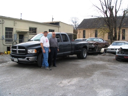 Truck and trailer at the compound